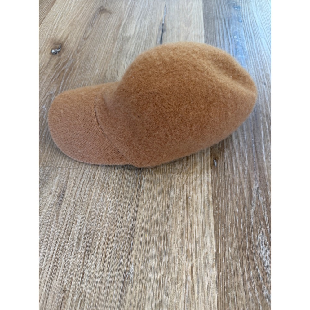 Wyeth Wool‎ Blend Fuzzy Baseball Cap Womens OS Camel Brown Adjustable Excellent - Picture 2 of 5